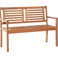 New FinePRICE Kahden istuttava puutarhapenkki 120cm eukalyptuspuu