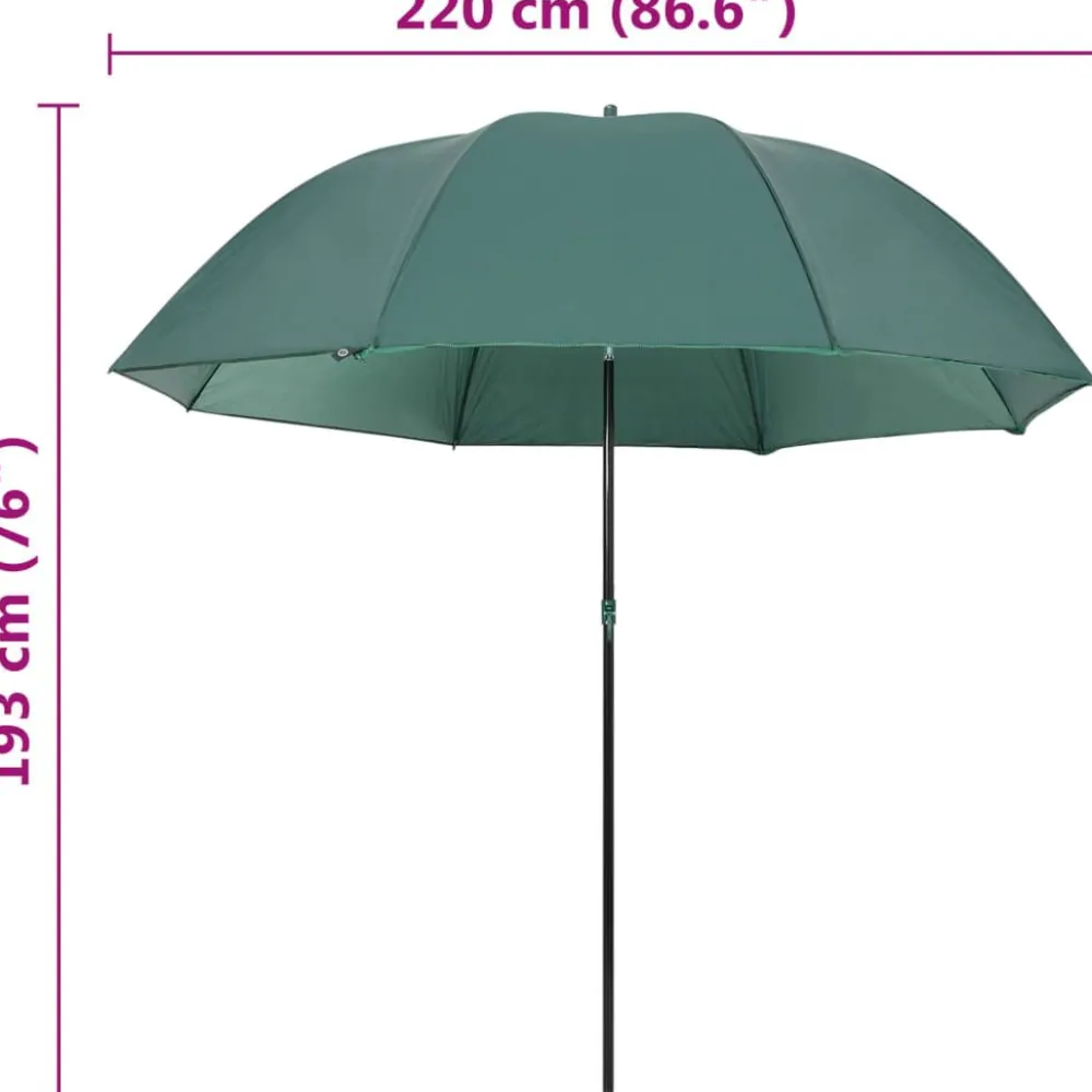 Clearance FinePRICE Kalastusaurinkovarjo 220x193 cm vihreä