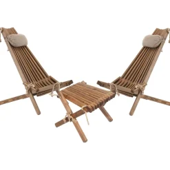 Discount EcoFurn Kalusteryhmä , Ekotuoli 2 kpl+ niskatyyny 2 kpl+ Lilli-taso mänty ruskea