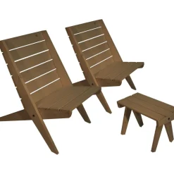 Outlet EcoFurn Kalusteryhmä Granny, 2 tuolia + pöytä, mänty