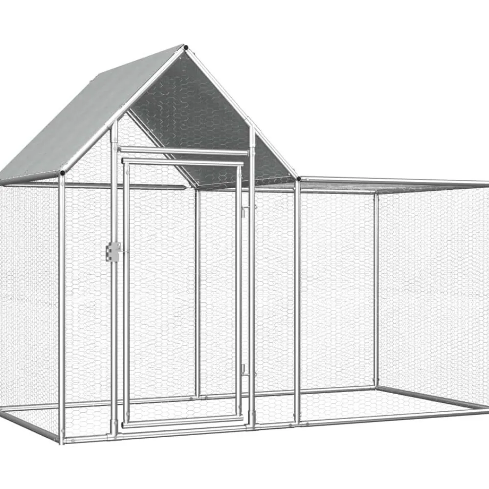 Best FinePRICE Kanahäkki, 2x1x1,5m, galvanoitu teräs