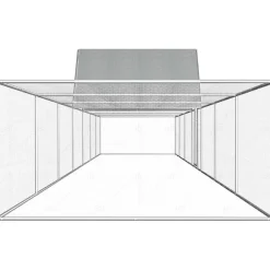 Discount FinePRICE Kanahäkki, 14x2x2m, galvanoitu teräs