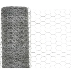 Best FinePRICE Kanaverkko galvanoitu teräs silmäkoko 36mm 25x1.5m hopea