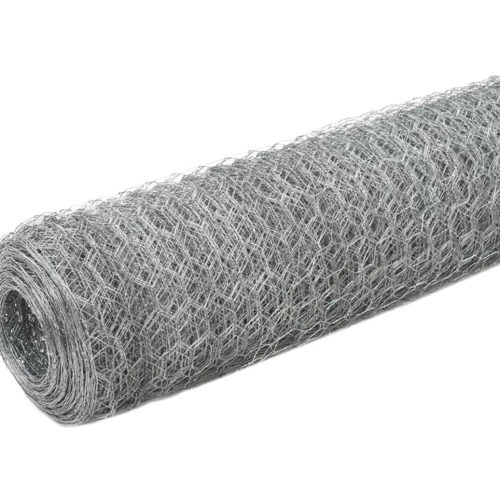 Best FinePRICE Kanaverkko galvanoitu teräs silmäkoko 50mm 25x1.2m hopea