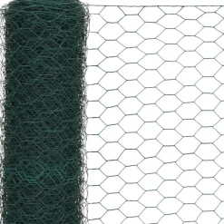 New FinePRICE Kanaverkko teräs PVC pinnoitteella silmäkoko 50mm 25x1.5m vihreä