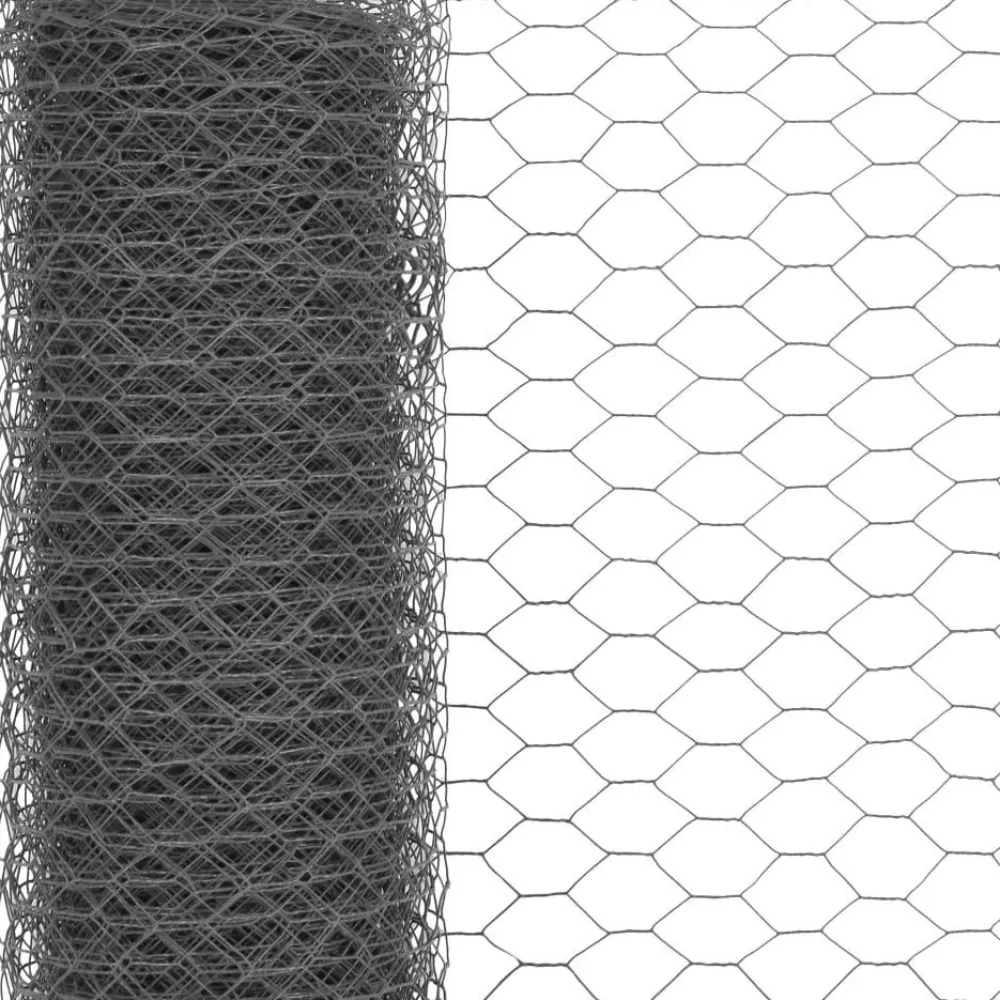 Online FinePRICE Kanaverkko teräs PVC pinnoitteella silmäkoko 50mm 25x0.5m harmaa