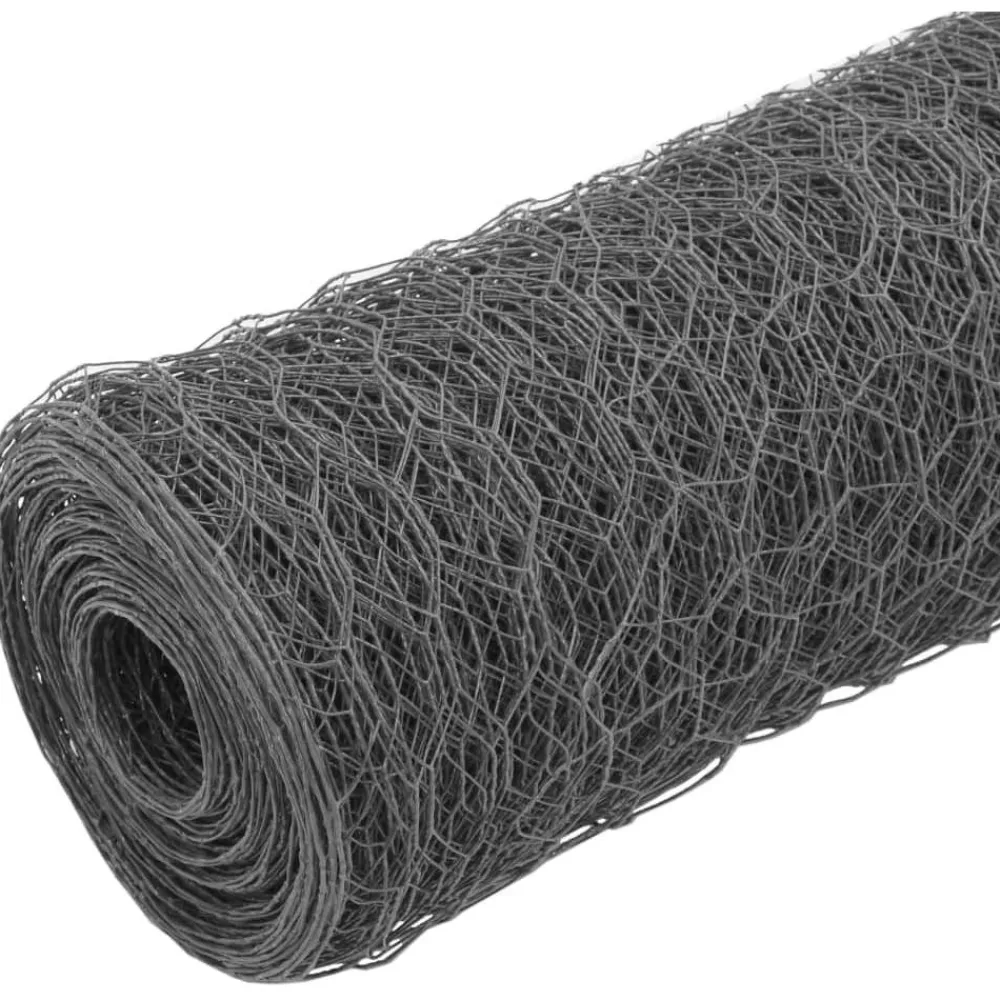 Online FinePRICE Kanaverkko teräs PVC pinnoitteella silmäkoko 50mm 25x0.5m harmaa