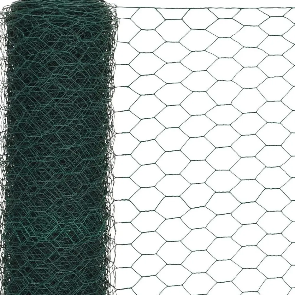 Sale FinePRICE Kanaverkko teräs PVC pinnoitteella silmäkoko 36mm 25x1.2m vihreä