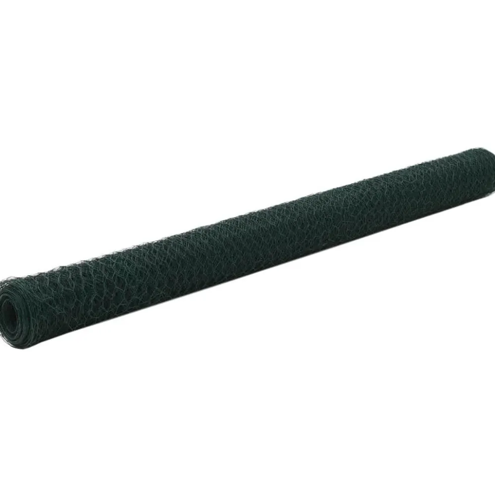 FinePRICE Kanaverkko teräs PVC pinnoitteella silmäkoko 36mm 25x1.5m vihreä