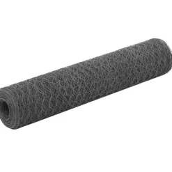 Outlet FinePRICE Kanaverkko teräs PVC pinnoitteella silmäkoko 36mm 25x0.75m harmaa