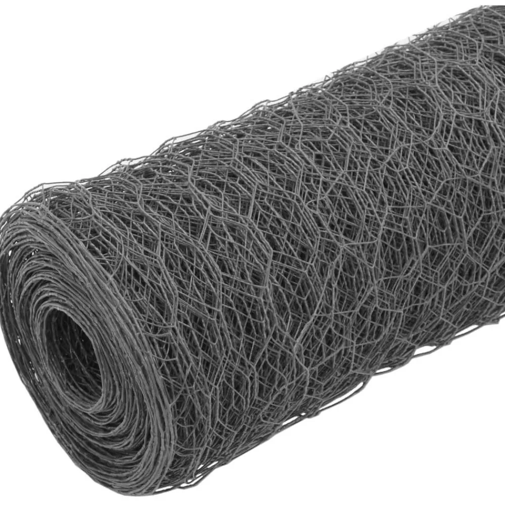 Hot FinePRICE Kanaverkko teräs PVC pinnoitteella silmäkoko 25mm 25x1m harmaa