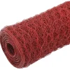 FinePRICE Kanaverkko teräs PVC pinnoitteella silmäkoko 25mm 25x1m punainen