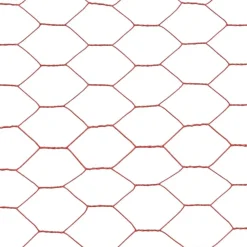 FinePRICE Kanaverkko teräs PVC pinnoitteella silmäkoko 25mm 25x1m punainen