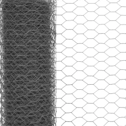 New FinePRICE Kanaverkko teräs PVC pinnoitteella silmäkoko 36mm 25x1m harmaa