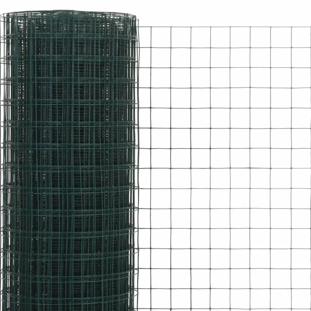 Outlet FinePRICE Kanaverkko 12x12mm galvanoitu teräs 25x0.5m vihreä