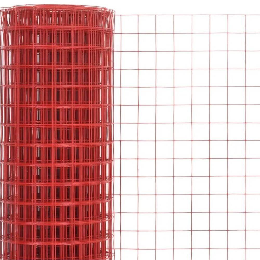 FinePRICE Kanaverkko 19x19mm galvanoitu teräs 10x1.5m punainen