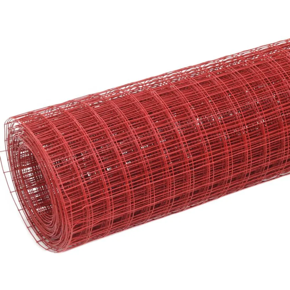 Best FinePRICE Kanaverkko 16x16mm galvanoitu teräs 25x0.5m punainen