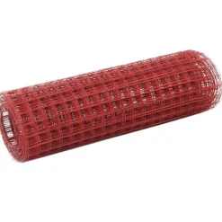Best FinePRICE Kanaverkko 16x16mm galvanoitu teräs 25x0.5m punainen