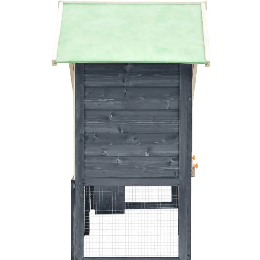 Clearance FinePRICE Kaninkoppi harmaa ja valkoinen 140x63x120 cm täysi mänty