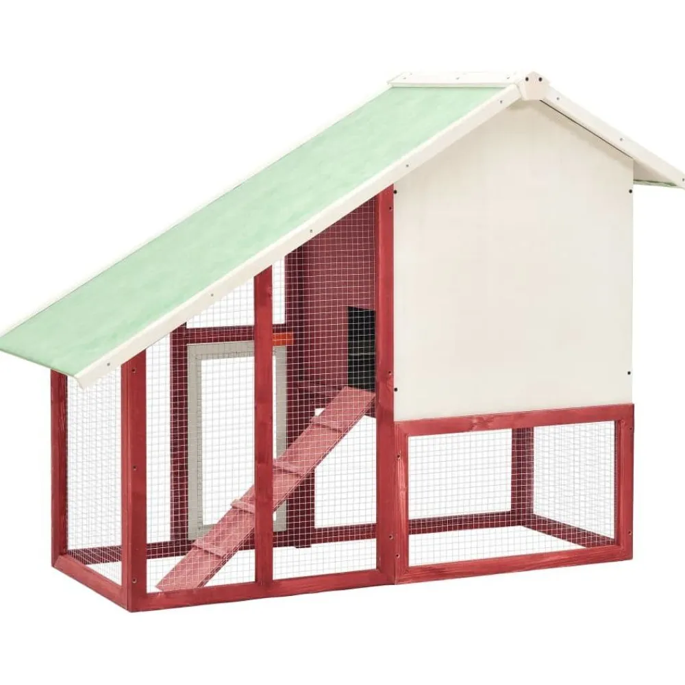 Clearance FinePRICE Kaninkoppi punainen ja valkoinen 140x63x120 cm täysi mänty