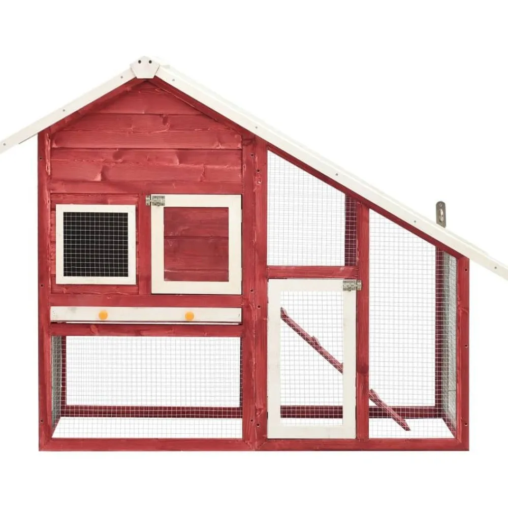Clearance FinePRICE Kaninkoppi punainen ja valkoinen 140x63x120 cm täysi mänty