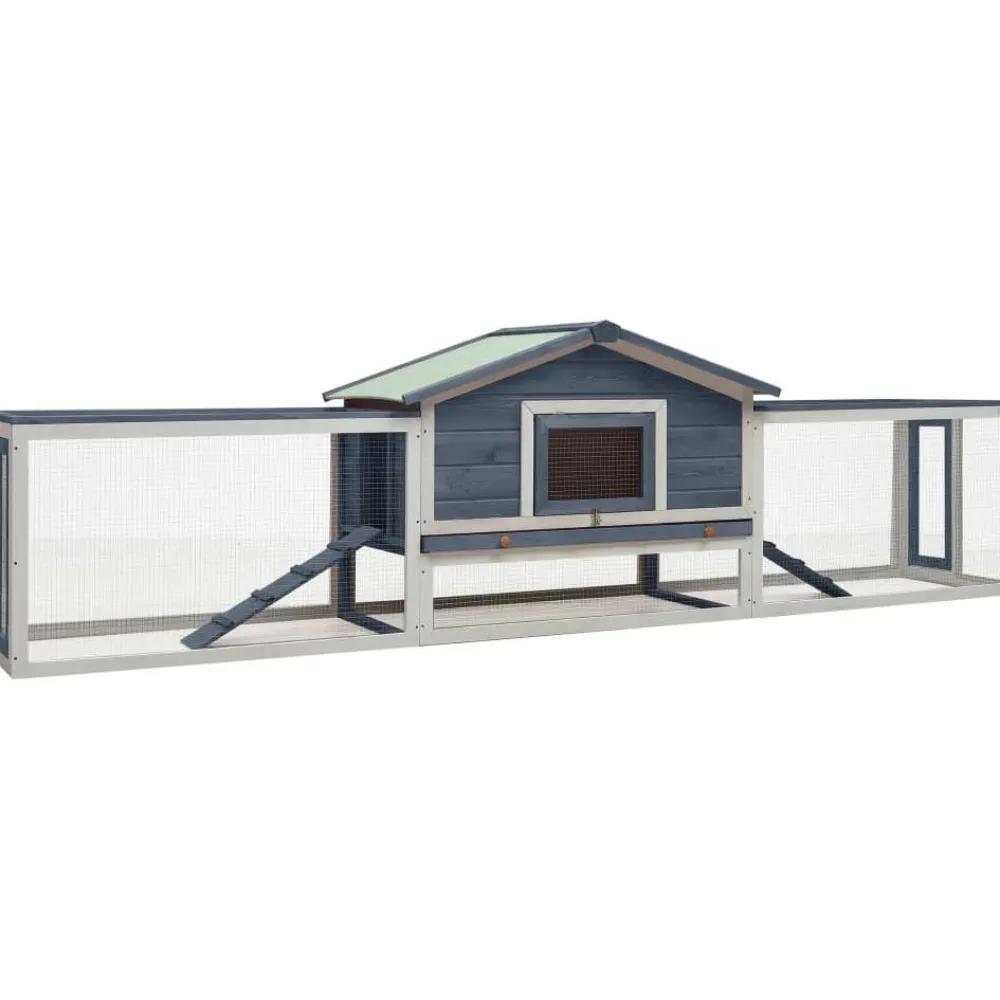 FinePRICE Kaninkoppi, 303x60x86cm, harmaa