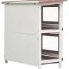 Outlet FinePRICE Kanin ulkohäkki, 4 ovea, 90x90x45cm, ruskea puu