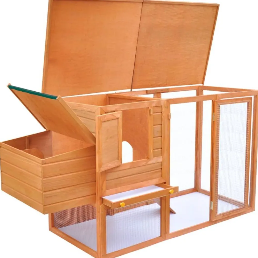 Discount FinePRICE Kanojen ulkohäkki, 1 munalaatikolla, 103x192x75cm