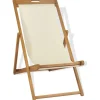 Clearance FinePRICE Kansituoli tiikki 56x105x96 cm kerma