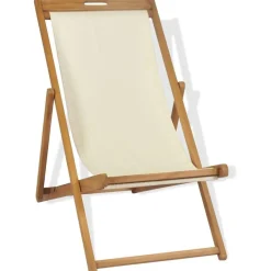 Clearance FinePRICE Kansituoli tiikki 56x105x96 cm kerma