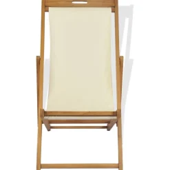 Clearance FinePRICE Kansituoli tiikki 56x105x96 cm kerma