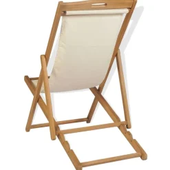 Clearance FinePRICE Kansituoli tiikki 56x105x96 cm kerma