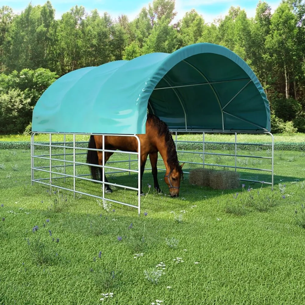 Sale FinePRICE Karjateltta PVC 3,7x3,7 m vihreä