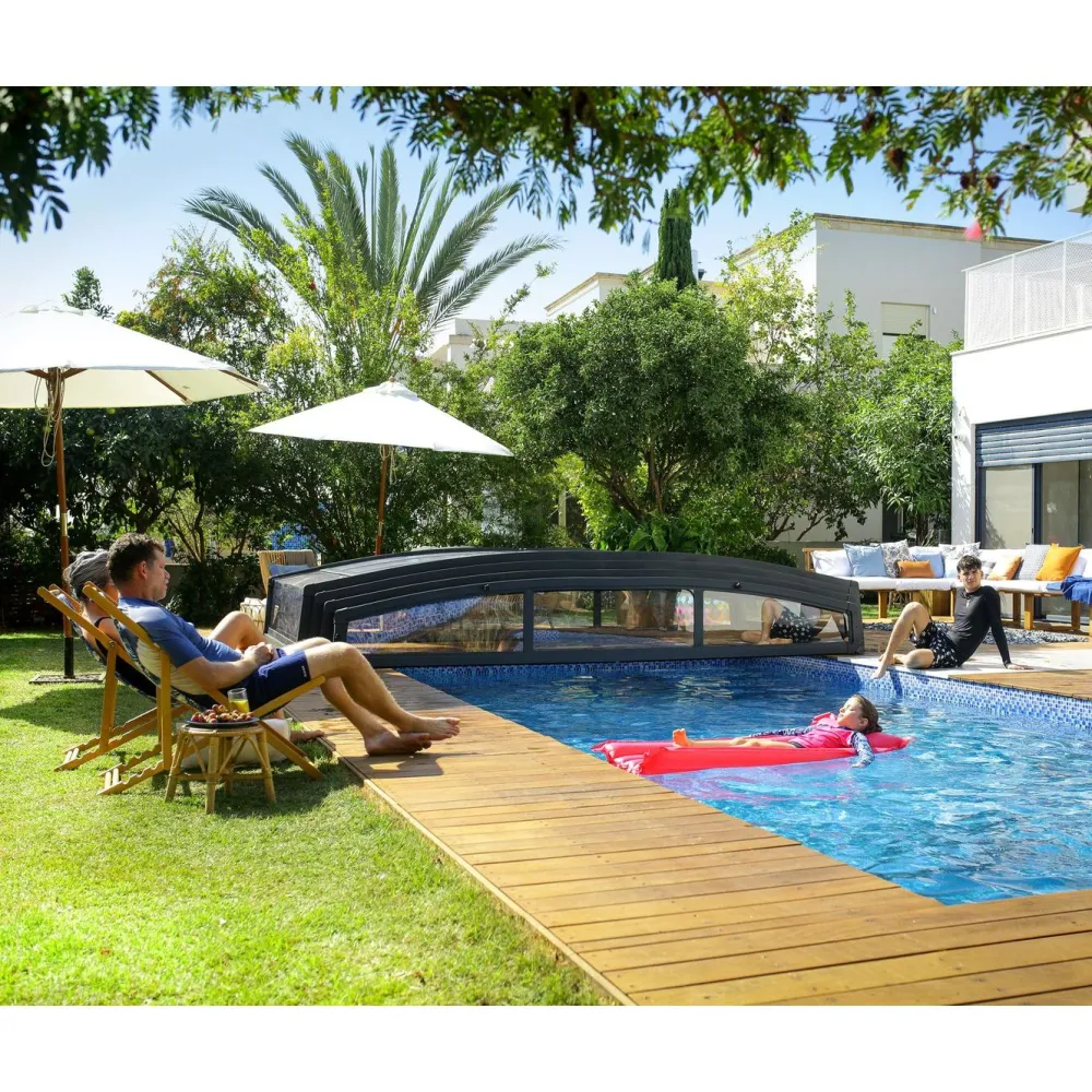 Clearance Palram-Canopia Kate 4 x 8 m uima-altaalle Majorca kokoontaittuva harmaa