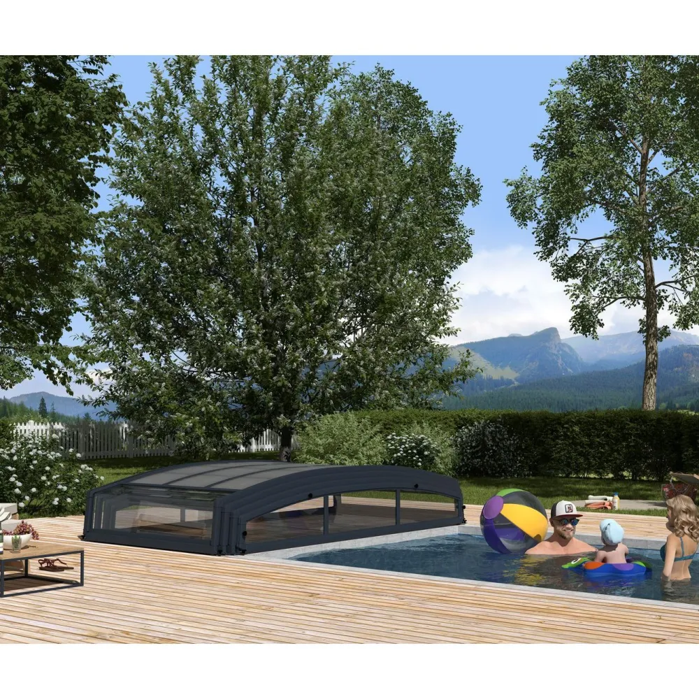 Clearance Palram-Canopia Kate 4 x 8 m uima-altaalle Majorca kokoontaittuva harmaa