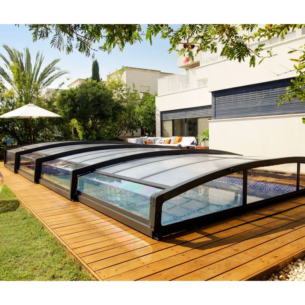 Clearance Palram-Canopia Kate 4 x 8 m uima-altaalle Majorca kokoontaittuva harmaa