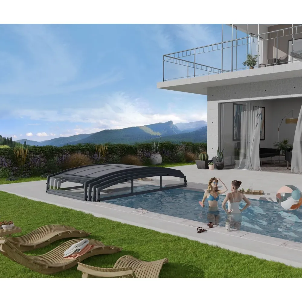 Clearance Palram-Canopia Kate 4 x 8 m uima-altaalle Majorca kokoontaittuva harmaa