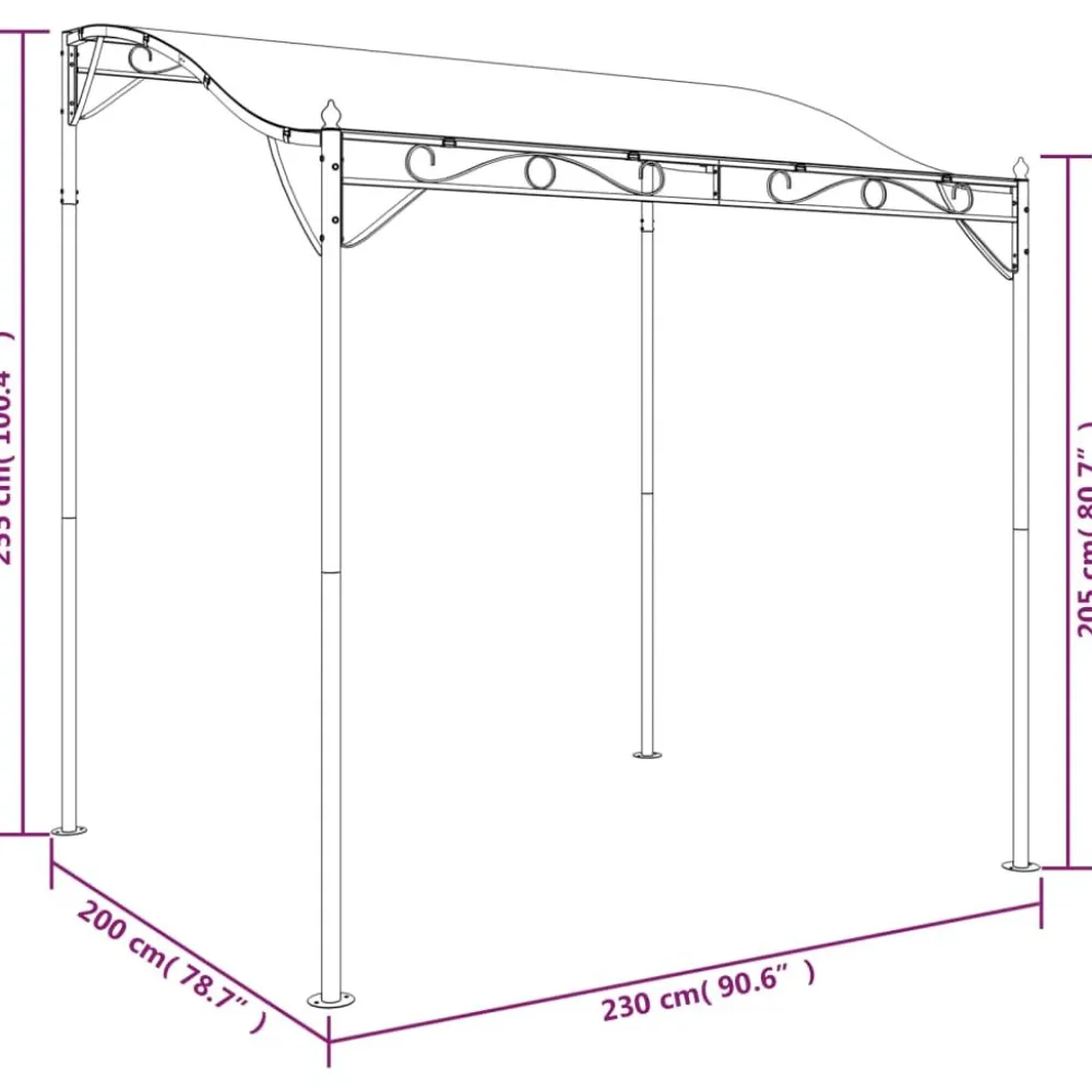 Clearance FinePRICE Katos taupe 2x2,3 m 180 g/m² kangas ja teräs
