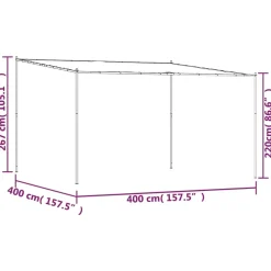 Clearance FinePRICE Katos valkoinen 4x4 m 180 g/m² kangas ja teräs