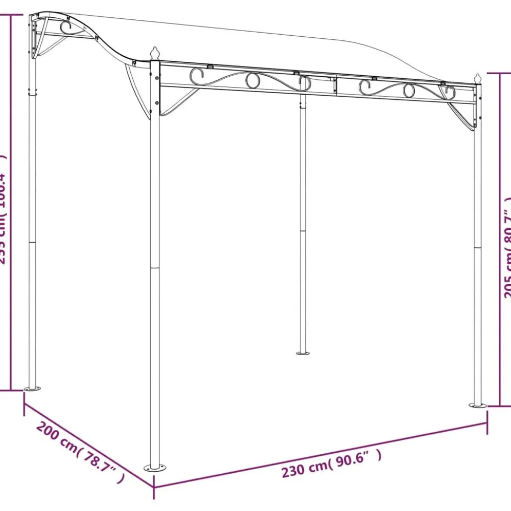 New FinePRICE Katos 2x2,3 m 180 g/m² kangas ja teräs kerma