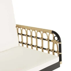 Outlet FinePRICE Keinun tuoli tyynyillä 63x58x39 cm polyrottinki ja teräs (09297)