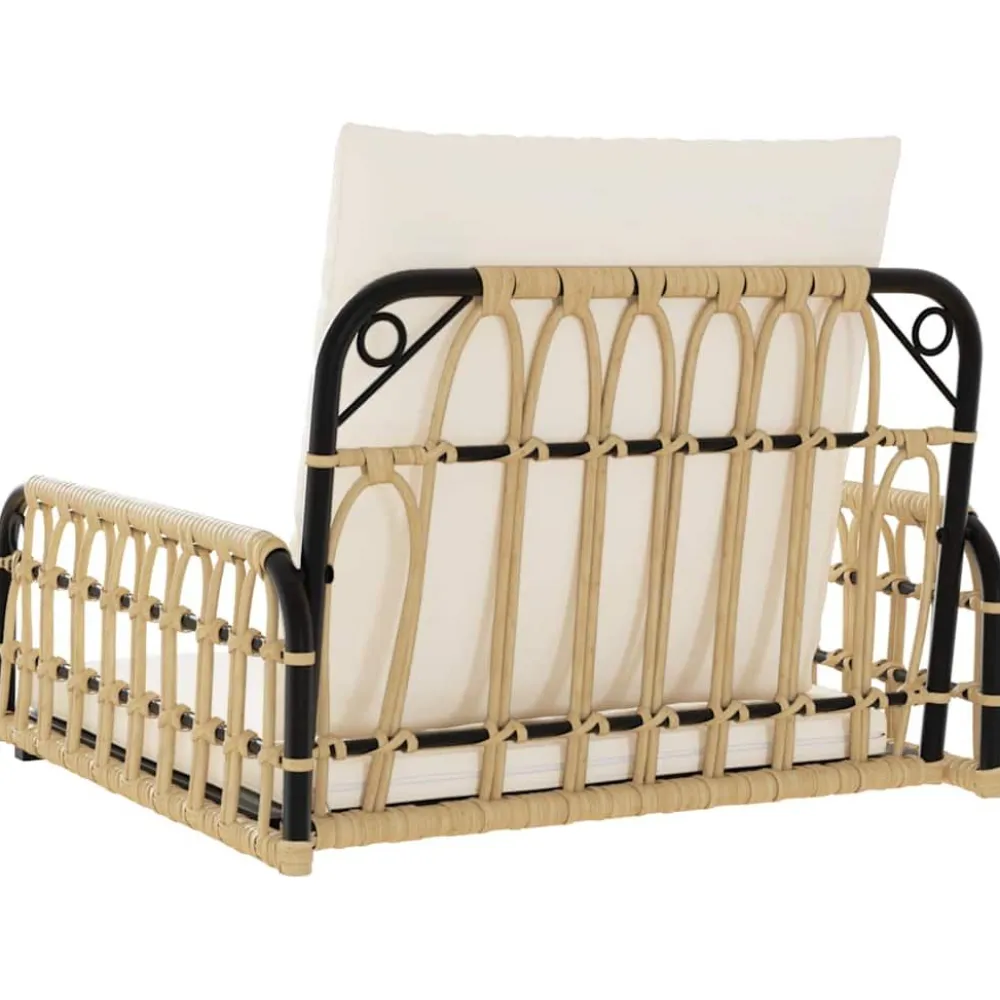 Outlet FinePRICE Keinun tuoli tyynyillä 63x58x39 cm polyrottinki ja teräs (09297)