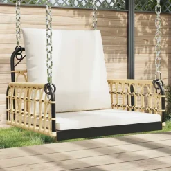 Outlet FinePRICE Keinun tuoli tyynyillä 63x58x39 cm polyrottinki ja teräs (09297)