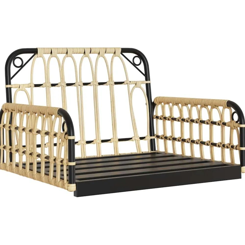 Outlet FinePRICE Keinun tuoli tyynyillä 63x58x39 cm polyrottinki ja teräs (09297)