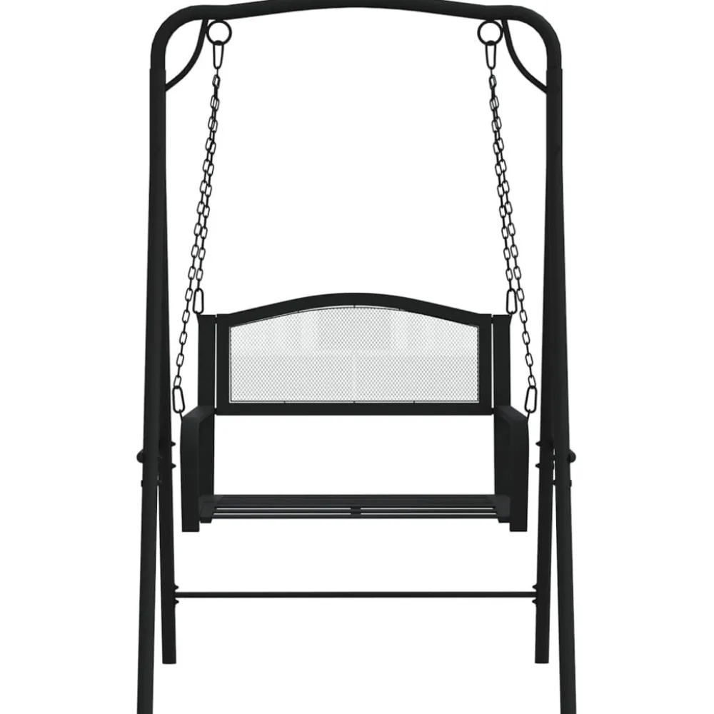Hot FinePRICE Keinupenkki 124 cm musta teräs