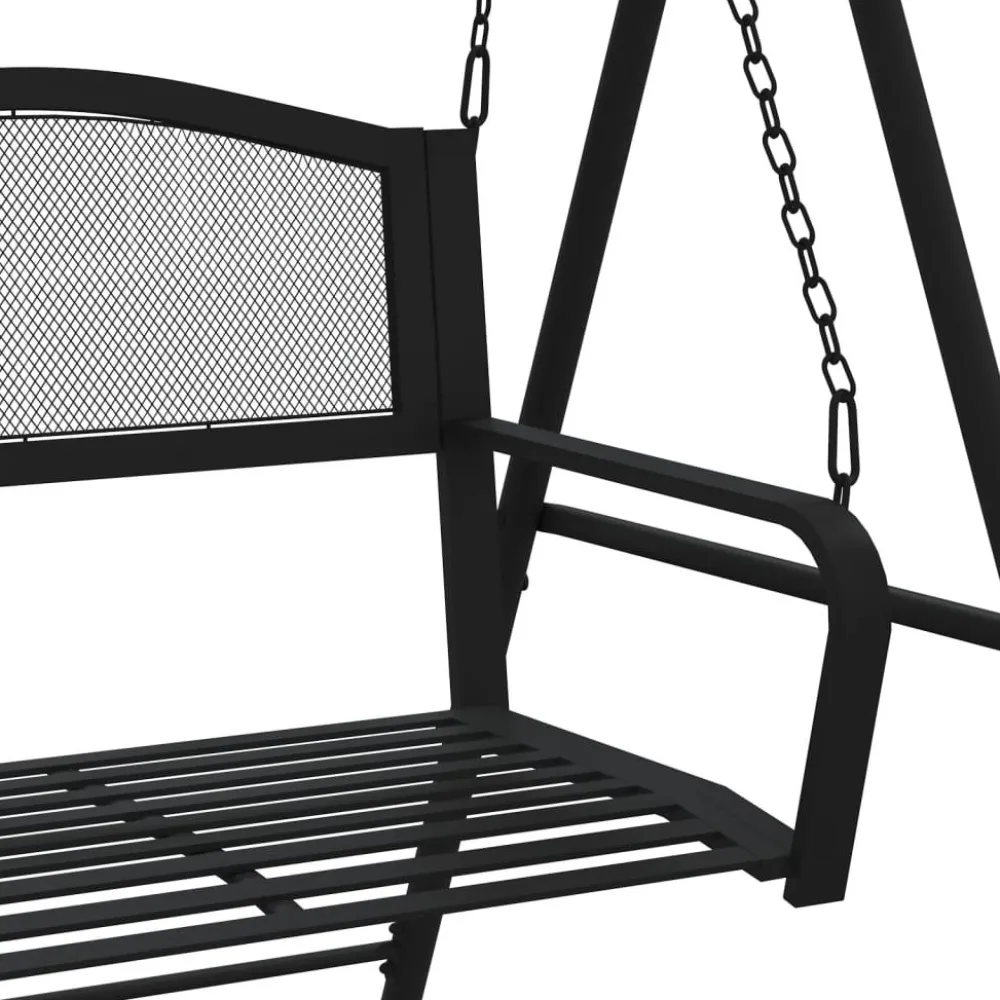 Hot FinePRICE Keinupenkki 124 cm musta teräs