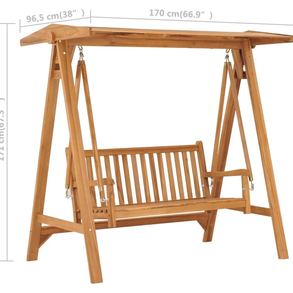 FinePRICE Keinupenkki 170 cm tiikki