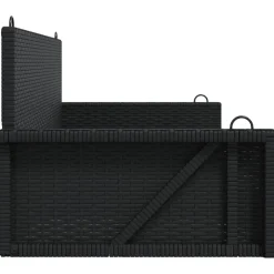 Clearance FinePRICE Keinupenkki musta polyrottinki 119x56x48 cm (65625)