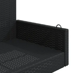Clearance FinePRICE Keinupenkki musta polyrottinki 119x56x48 cm (65625)