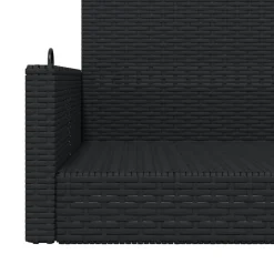 Clearance FinePRICE Keinupenkki musta polyrottinki 119x56x48 cm (65625)
